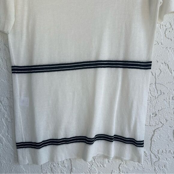 ALC Knit Blouse Top Women XS Stripe Preppy Beachy Resort Vacation Minimalist - Picture 6 of 8